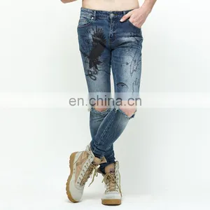 DiZNEW Factory Direct Wholesales Graphic Printing Straight Pants Jeans Man thumbnail-3