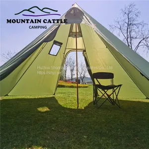 Mountaincattle Single Layer 400 CM Tipi Hot Tent Winter Camping Triangle Backpacking Equipment thumbnail-2