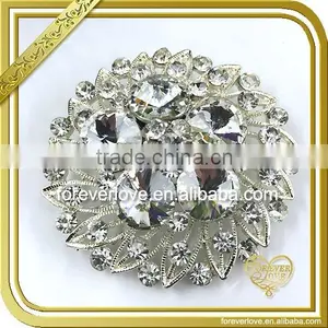 Fashion Design Jewelry Accessories Rhinestone Round Shaped Brooch Pin FB-041 thumbnail-1