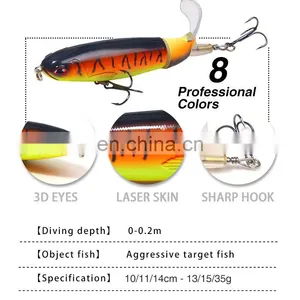 2021 Popular Sub Bait Propeller Surface Tractor Plastic Hard Bait Imitation Real And Tractor Bait thumbnail-4