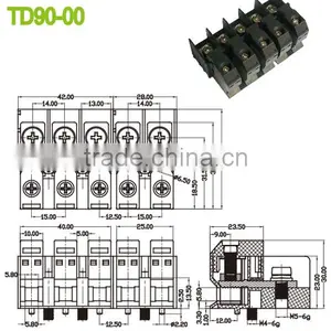 Pitch 15.0mm 600V 90A Feed Through Terminal Block Connector thumbnail-2