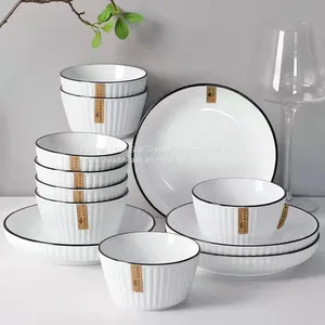 Ceramic Tableware Dishes Set Home Creative Nordic Wind Bowl Plate Chopsticks Spoon Combination Rice Bowl Soup Bowl Dish thumbnail-1