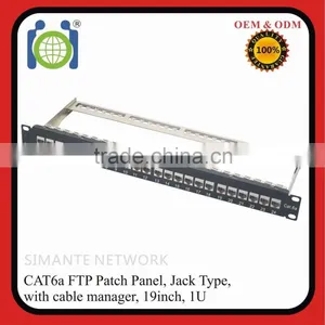 Short Delivery 24 Ports Loaded Cat6a Patch Panel FTP With Back Bar thumbnail-1