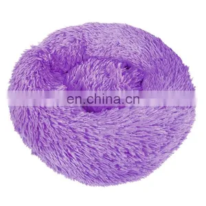 Factory Supply Easy to Move Round Luxurious Soft Pet Plush Dogs Bed thumbnail-1