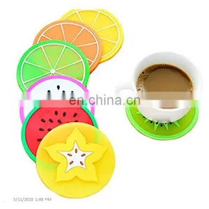 Hot Selling Fruit Shape PVC Kitchen Accessories Cup Pad, Colorful Unique Slice Silicone Drink Cup Mat thumbnail-4