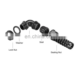 Supply Customized Cheap Waterproof Pg Spiral Strain Relief 90 Degree Elbow Cable Gland Connector IP68 Nylon BEISIT/OEM M1207SR-2 thumbnail-4
