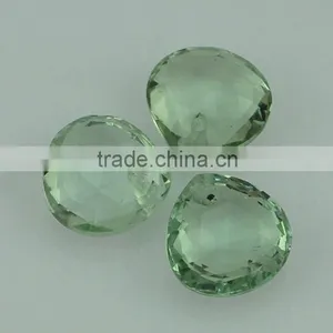 Heart Shape Calibrated Green Amethyst Briolette - Natural Precious & Semi Precious Gemstones thumbnail-1