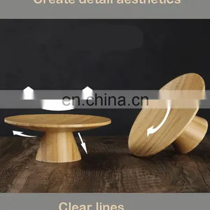 Eco-friendly Bamboo Cake Cookies Stand Wooden Fruit Tray Cupcake Storage Rack Kitchen & Tabletop thumbnail-3