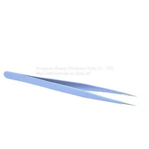 Hand Account Tool Tweezers Macaron Purple High-precision Stainless Steel Elbow Straight Head Small Clamp Tool Straight Head thumbnail-1