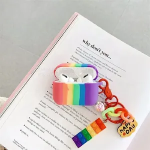 Rainbow Carrying Silicone Portable Bluetooth Earphone Case thumbnail-1