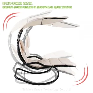 Grey Color Outdoor Modern Design Rocking Chair Indoor/Outdoor Leisure Swing Hanging Chair thumbnail-5