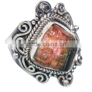 Watermelon Tourmaline ,925 Sterling Silver Jewelry Wholesale,WHOLESALE SILVER JEWELRY,SILVER EXPORTER,SILVER JEWELRY FROM INDIA thumbnail-1