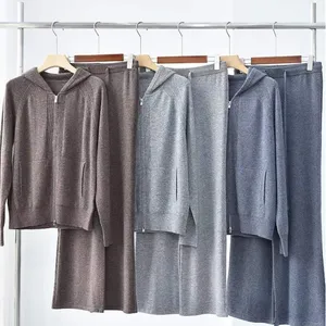 OEM Cashmere Knitwear Cardigans With Zip for Fashion Designers thumbnail-1