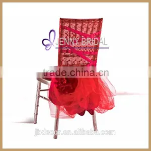 C133B Hot Pink Tulle Banquet Weeding Party Chair Cover thumbnail-2