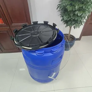 Manufacturer of 500mm Caliber Iron Clamps, 200-liter Large Wide-mouth Plastic Barrels With 230-kilogram Plum Blossom Lids thumbnail-3