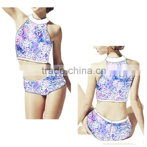(ODM/OEM Factory)New Arrival Bathing Suit Swimsuit Bikini Swiming Wear, Newest Blue Wrap-around Swimwear Women thumbnail-6