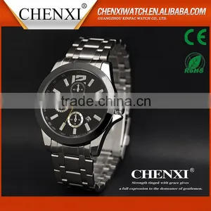 Wholesale Stainless Steel Chain Black Color Wrist Watch for Men thumbnail-1