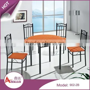 Foshan Furniture Wood Dinner Table Designs 4 Seater Model Restaurant Round Dining Table Set thumbnail-2