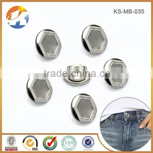 Pink Color Engraved Logo Metal Jean Shank Button thumbnail-5