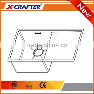 Durable Stainless Steel 304 Customized Holes Rectangular Single Bowl Undermount Kitchen Sink thumbnail-3