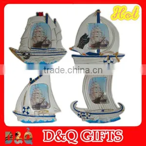 Hand Painted Boat Resin Refrigerator Magnet thumbnail-1