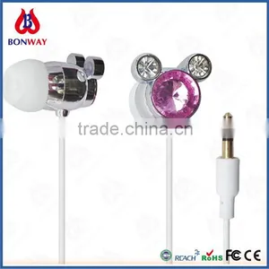 Fashion Bling Diamond Jeweled Crystal Earphone thumbnail-4