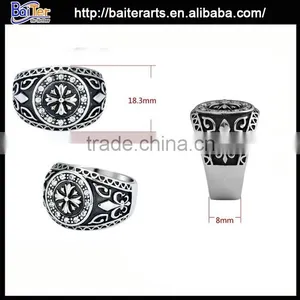 Fashion Men's Titanium 316L Stinless Steel Stone Ring Designs for Men thumbnail-2