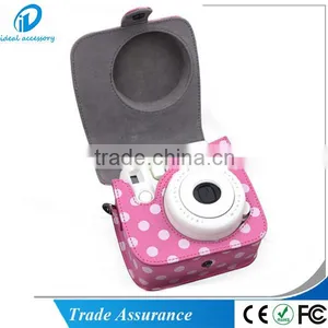 PU Leather Pink Dot Fuji Instax Mini Case Bag for Fujifilm Instax Mini8 Case With Shoulder Strap thumbnail-3