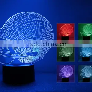 3d Night Light Lamp Decorative Night Lamp Skull Baseball Caps Shape thumbnail-3