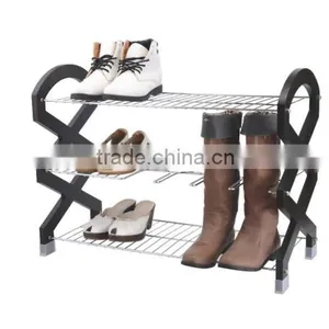 3 Layer Stainless Steel/wooden Shoe Rack /shoe Storage thumbnail-1