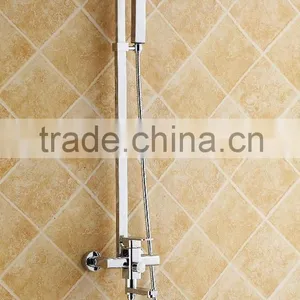 Brass Square Hard Tube Shower Mixer Set/wall Mounted Bath Shower Faucet thumbnail-1