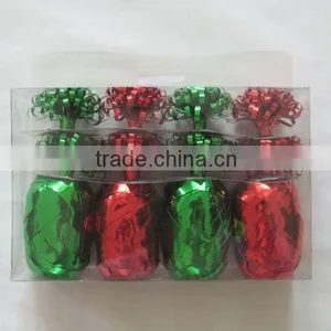 HOT SALE 12PCS Gold/Red Metallic Poly Gift Ribbons Bows Pack, Curling Ribbon Bows thumbnail-2