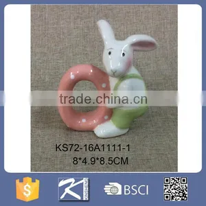 Adorable Ceramic Bunny Rabbit Figurine Easter Decorations Wholesale thumbnail-1