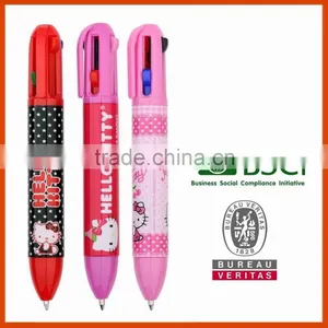 4 Colors Ball Pen With Print Barrel for Promotion Office & School Supplies thumbnail-2