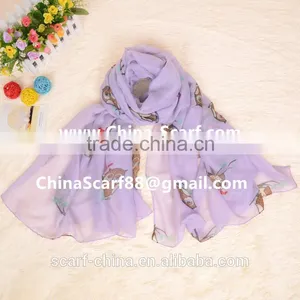 Wholesale Owl Viscose Scarf thumbnail-5