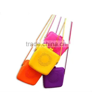 Candy Color Silicone Bag Purse Silicone Jelly Bag Shoulder Diagonal Package thumbnail-1