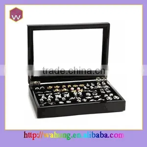 Clear Window Cufflink Wood Box for Cufflink Collection thumbnail-1