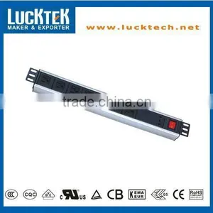 19" 1.0U 7 WAY AMERICA TYPE WITH SURGE PROTECTOR thumbnail-1