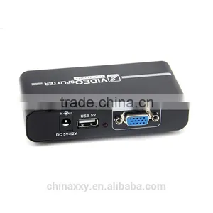 High Quality 2 Port VGA Splitter 1x2 Video Signal Distribution Mini Splitter Support Usb Power Adaptor thumbnail-2