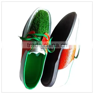 CXM124 Man Genuine Leather Laced up Boat Shoe With Grass thumbnail-2
