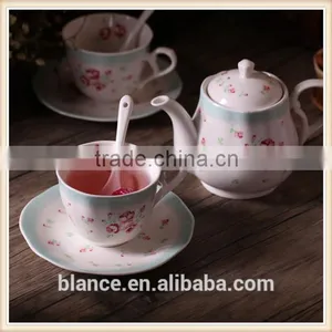 Rose Coffee Tea Set Cup/Saucer/Spoon Expresso Tasse Assiette thumbnail-4