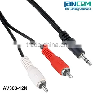 Stable Quality Stereo Cable 3.5mm Male to 2xRCA Male,Nikle Plated thumbnail-1
