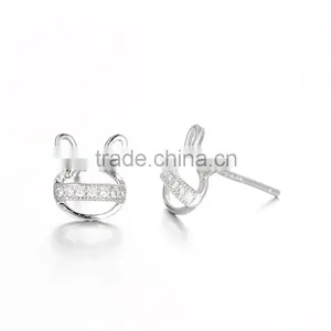 Fashion Earring Animal Rabbit Cute Piercing Earrings Jewelry for Girls SEB049W thumbnail-1