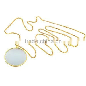 BJ62094-12092 6x Magnifier Pendant Gold Finish Necklace thumbnail-1