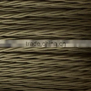 CE Cloth Covered Twisted Electrical Wire Vintage Fabric Braided Pendent Lamp Cord 2*0.75mm thumbnail-4