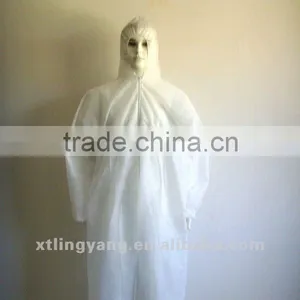 Light Weight Disposable Non Woven White Coverall thumbnail-1