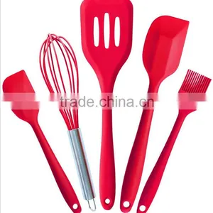 Western Silicone Kitchen Utensil Set New 5 Piece Cute Cooking Tool Set thumbnail-1
