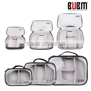 BUBM Clear PVC Portable Zipper Digital Storage Bag With Three-piece thumbnail-1