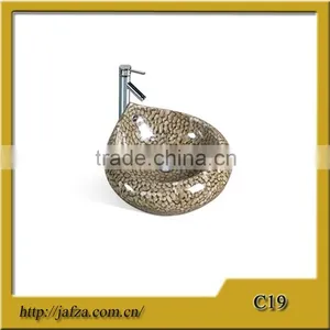 C19 Artistic Basin Modern Ceramic no Hole Drop-shaped Hand Washing Art Basin thumbnail-1