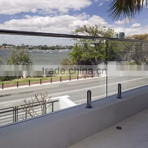 Safety Glass Fence Design By Stainless Steel Spigots With Tempered Glass Sheet Combination/Frameless Glass Railing thumbnail-6